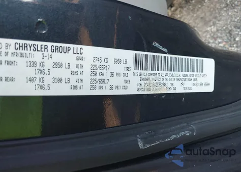 2014 Chrysler Town & Country Touring из США, поврежденный, VIN 2C4RC1BG8ER329461